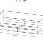 Кровать односпальная с ящиками КР 1 в Феодосии